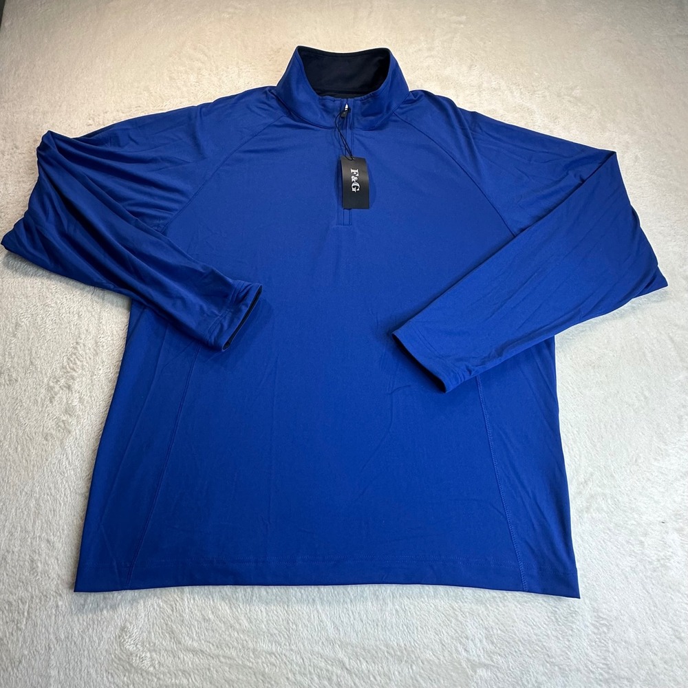 Fairway and Greene Mens New School 1/4 Zip Pullover Blue F11560C Large NWT